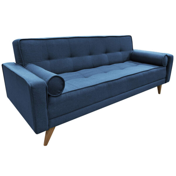 SOFA CAMA EXTRA 3 PUESTOS TELA AZUL - Imagen 2