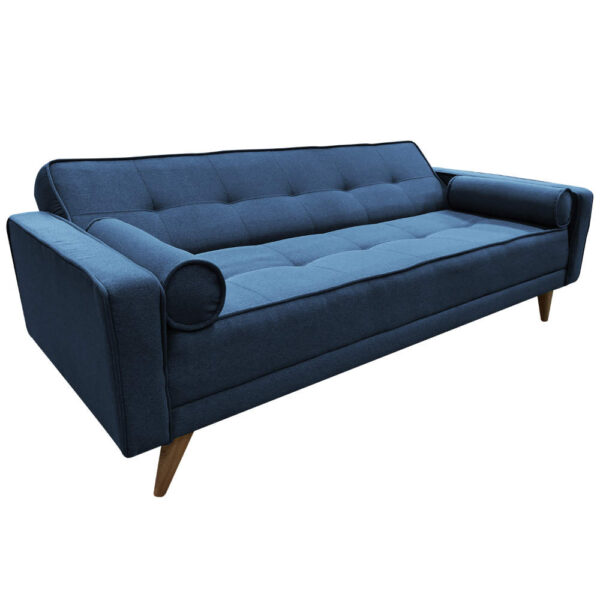 SOFA CAMA EXTRA 3 PUESTOS TELA AZUL - Imagen 3