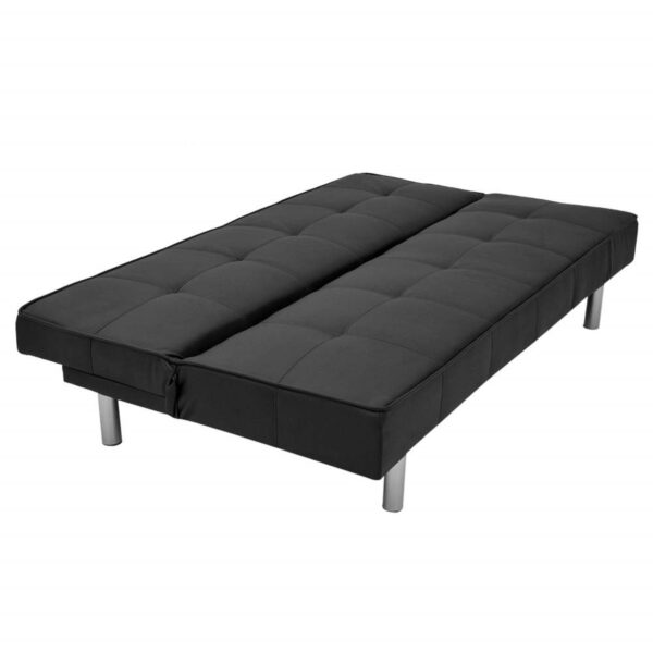 SOFA CAMA AVA 3 PUESTOS ECOCUERO NEGRO - Imagen 3