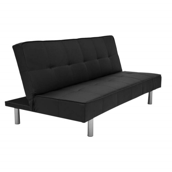 SOFA CAMA AVA 3 PUESTOS ECOCUERO NEGRO