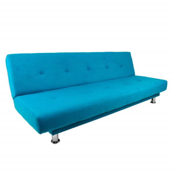 SOFA CAMA BASIC 3 PUESTOS TELA AZUL - Imagen 3