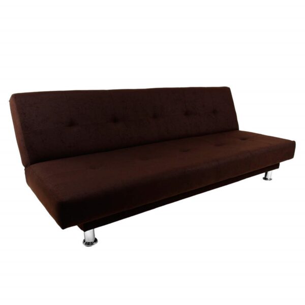 SOFA CAMA BASIC 3 PUESTOS TELA CAFE - Imagen 3