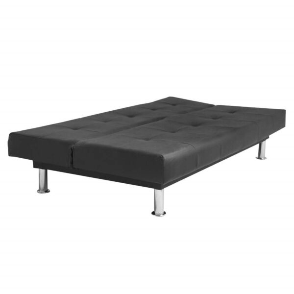 SOFA CAMA BASIC 3 PUESTOS ECOCUERO NEGRO - Imagen 5