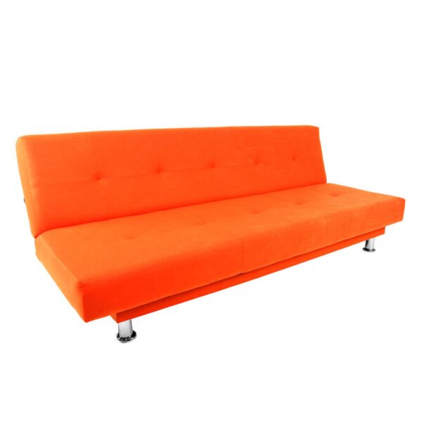 SOFA CAMA BASIC 3 PUESTOS TELA NARANJA - Imagen 4