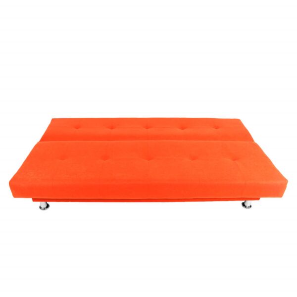 SOFA CAMA BASIC 3 PUESTOS TELA NARANJA - Imagen 3