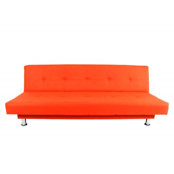 SOFA CAMA BASIC 3 PUESTOS TELA NARANJA