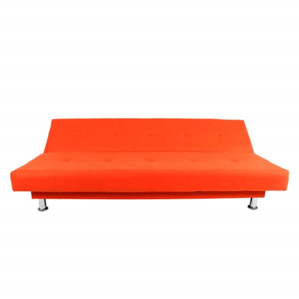 SOFA CAMA BASIC 3 PUESTOS TELA NARANJA - Imagen 2