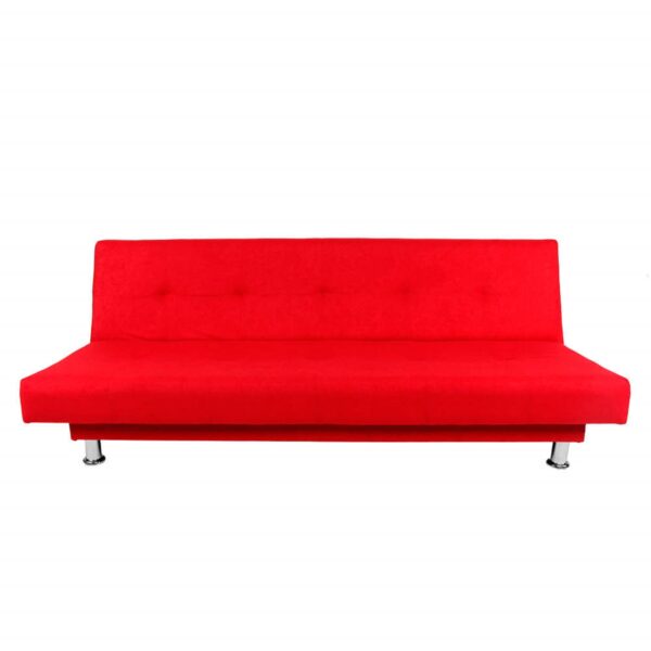 SOFA CAMA BASIC 3 PUESTOS TELA ROJO