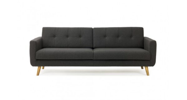 SOFA DELUXE 3 PUESTOS TELA GRIS OSCURO - Imagen 2