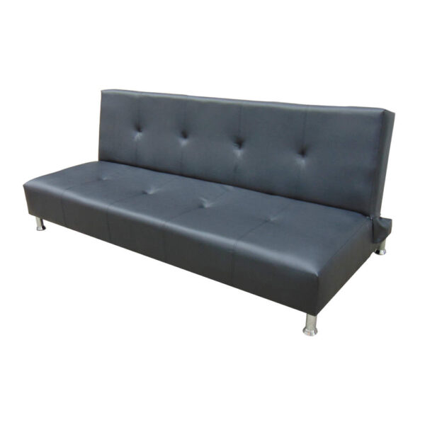 SOFA CAMA TANGO 3 PUESTOS ECOCUERO NEGRO