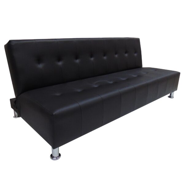 SOFA CAMA MASTER 3 PUESTOS ECOCUERO NEGRO