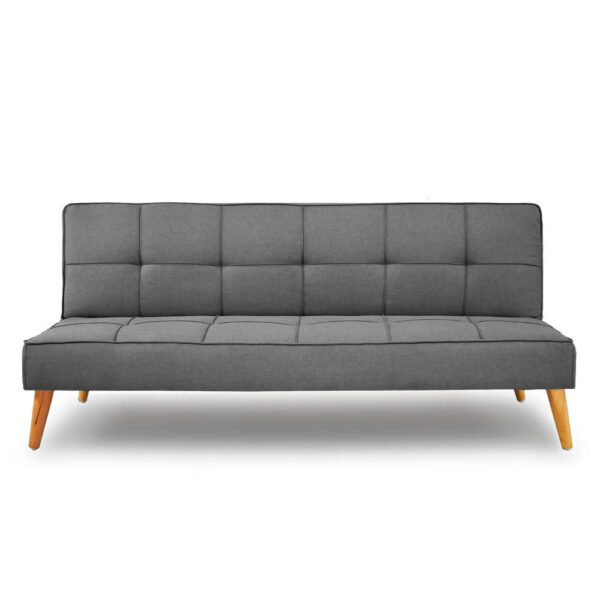 SOFA CAMA MICRA 3 PUESTOS TELA GRIS OSCURO - Imagen 2
