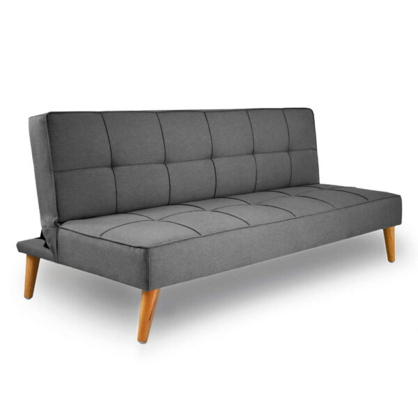 SOFA CAMA MICRA 3 PUESTOS TELA GRIS OSCURO