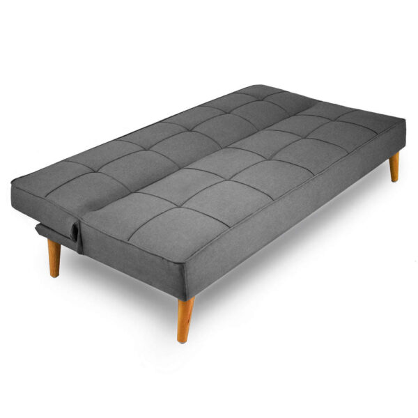 SOFA CAMA MICRA 3 PUESTOS TELA GRIS OSCURO - Imagen 4