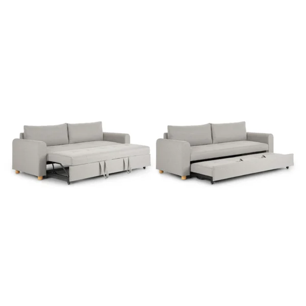 SOFA CAMA CAJON DOMINICA (160 CM) TELA GRIS CLARO