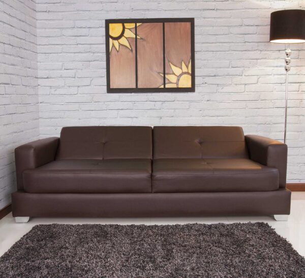 SOFA CAMA KUBIK 3 PUESTOS ECOCUERO CAFE - Imagen 3